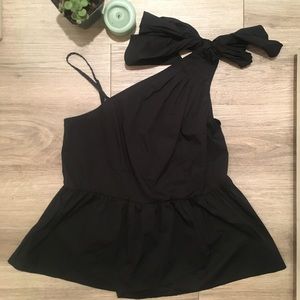 NWOT Bow Sleeve Peplum Top